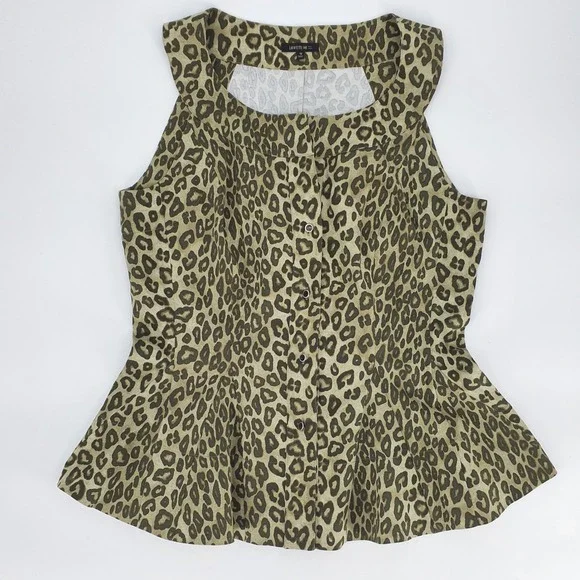 Lafayette 148 NY Cheetah Animal Print Pants & Tank Top Set Maximalism Sz 12/10 - Picture 2 of 10